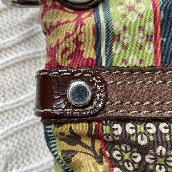 FOSSIL crossbody bag/purse colorful metal hardware some fading/wear See pics - Picture 11 of 12